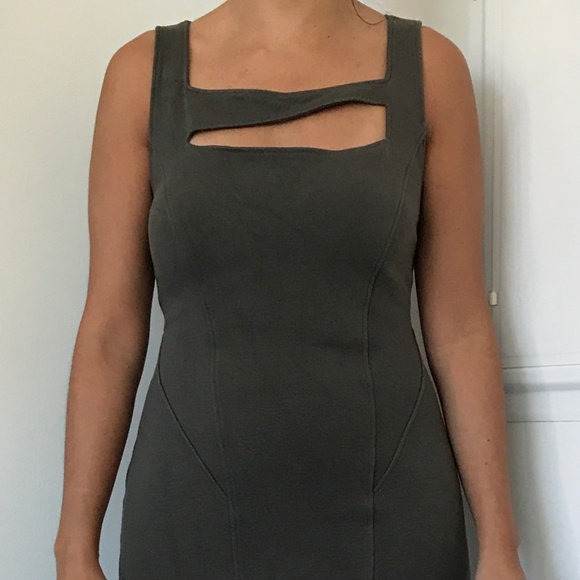 Helmut Lang Dress Size Medium in Olive Green/Grey - Picture 1 of 3